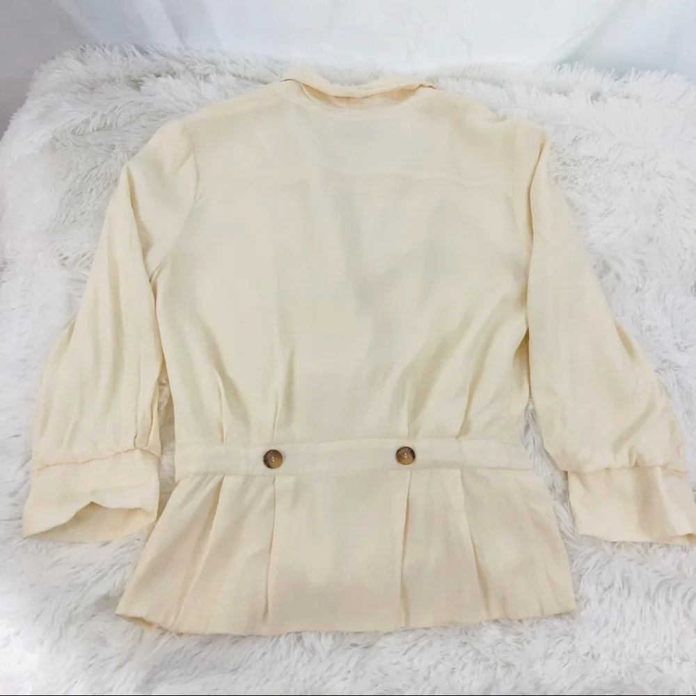 TOPSHOP cream long sleeve blazer women’s sz S 4 - Picture 4 of 5